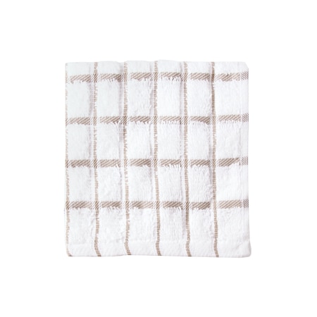Ritz Cafe Check Dish Cloth White Ground/Natural Check, PK12 9851200